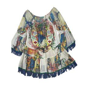 Antica  Santoria  women's flouncy top one size beautiful colors vacation  cruise